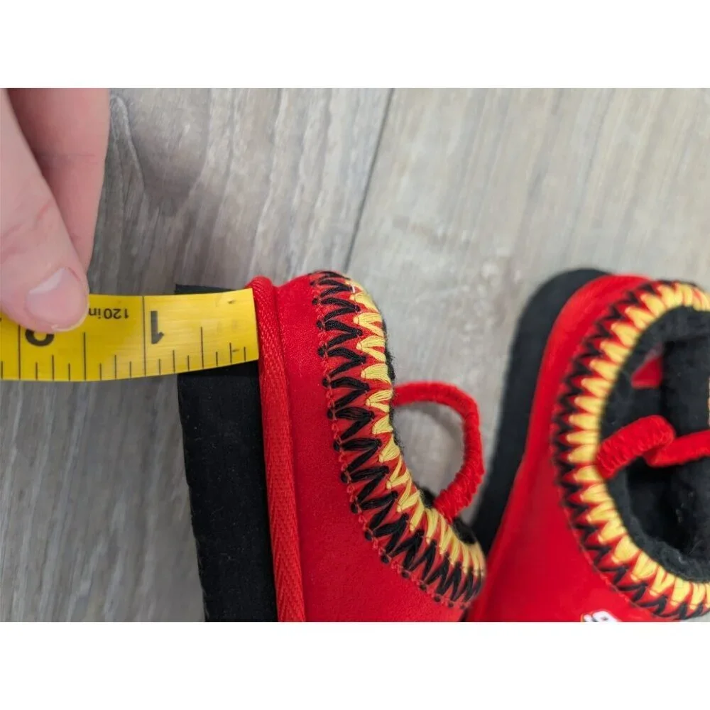 Disney Pixar Cars Lightning McQueen Kids Sz 11/12  Slippers Shoes Fleece Strap